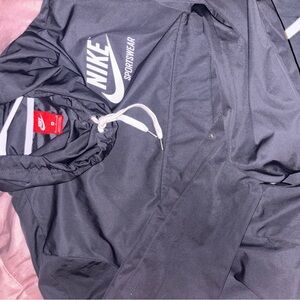 Nike Black Windbreaker with White Logo